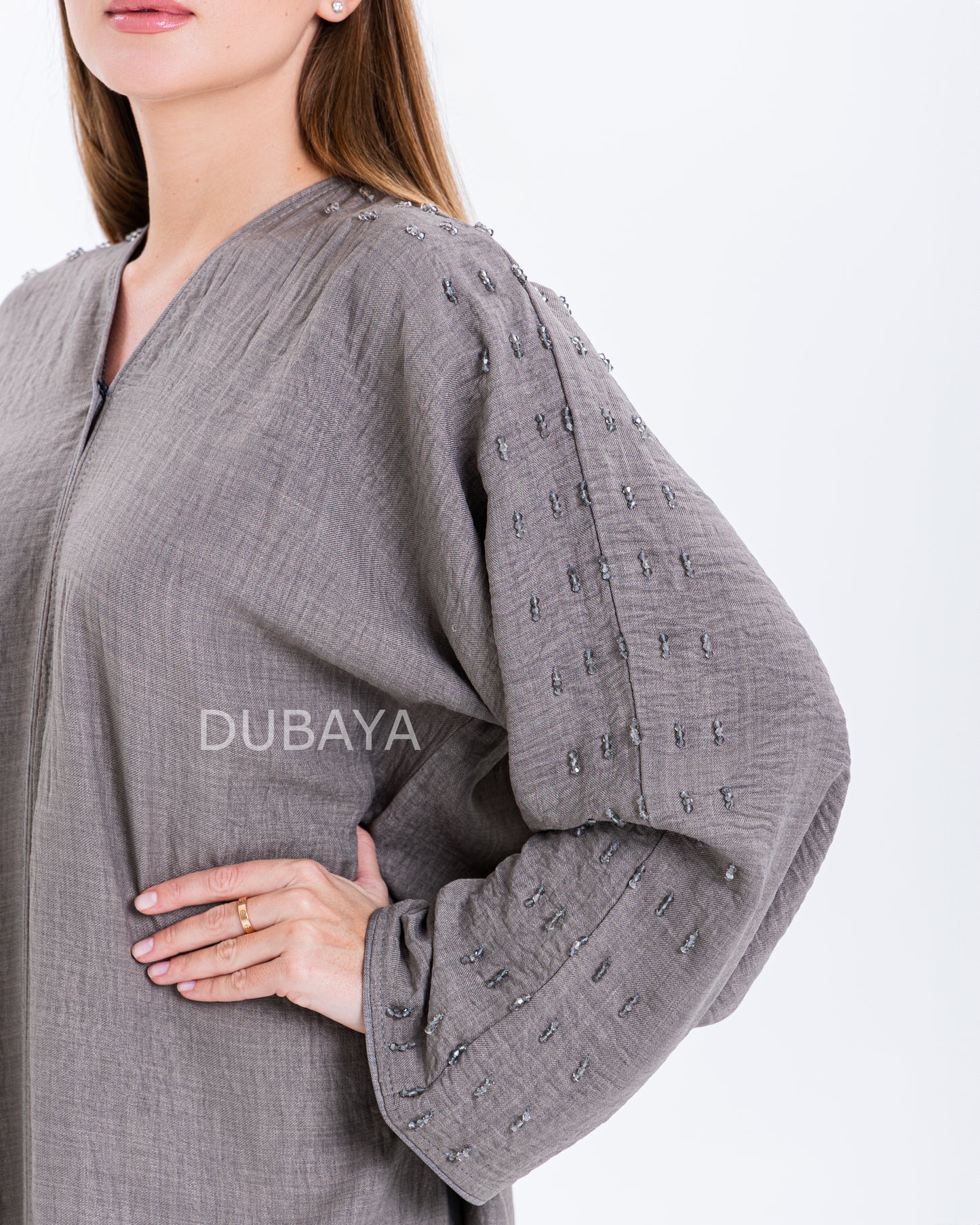 Abaya linnen green grey