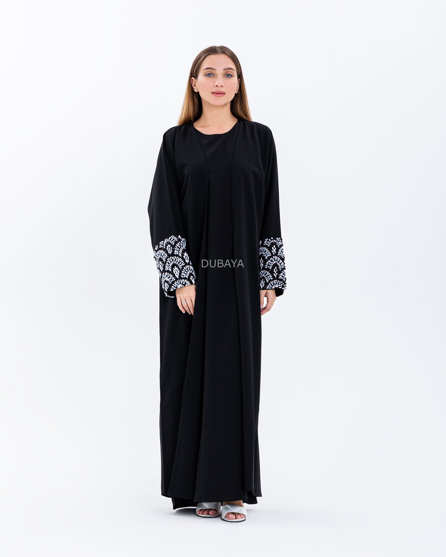 Design cotton abaya black