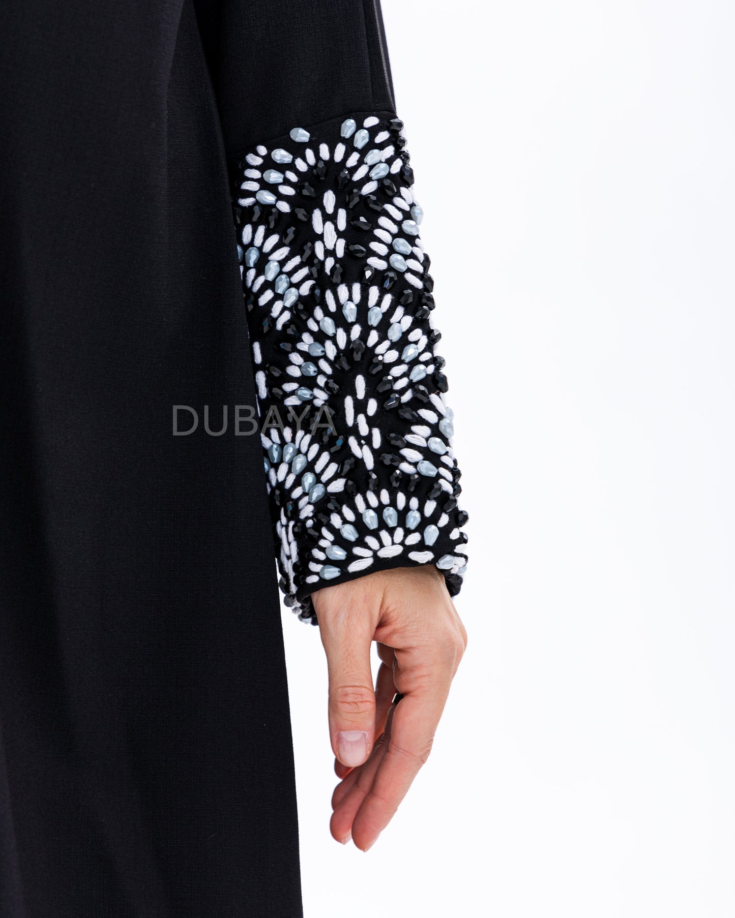 Design cotton abaya black