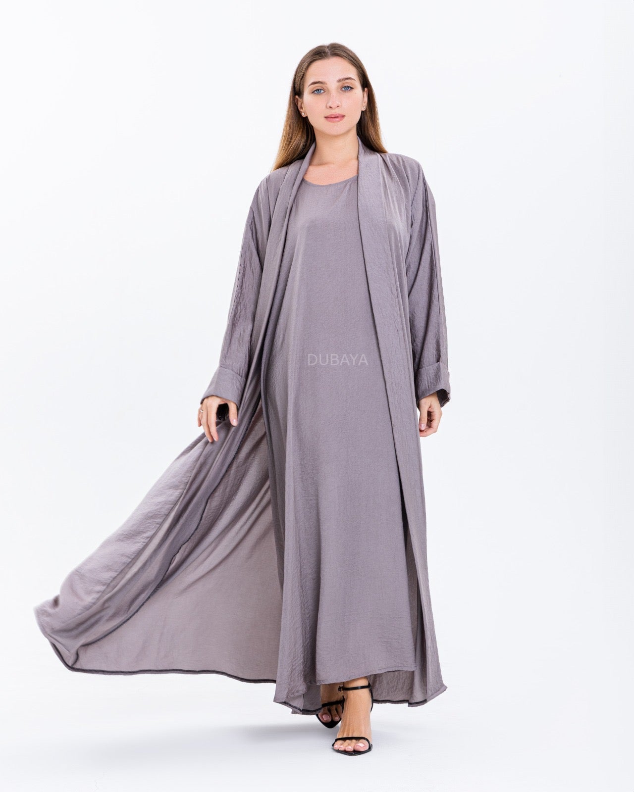 Dubaya Abaya Set Taupe